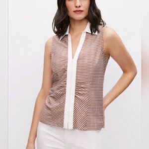 Melanie Lyne NWOT Sleeveless Stripe print top Size L